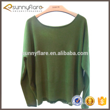 solto Pullover Round Neck Plain Tricô cashmere Sweater para senhoras